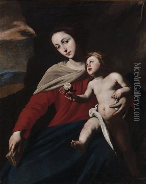 Virgen Con El Nino Oil Painting - Massimo Stanzione