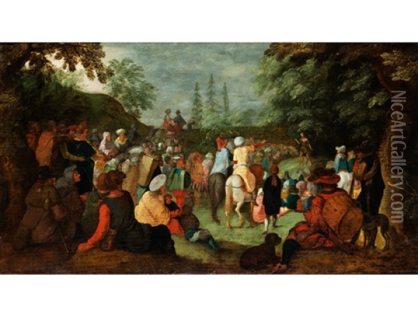 Die Predigt Des Heiligen Johannes Vor Den Weltenburgern Oil Painting - Frans Francken III