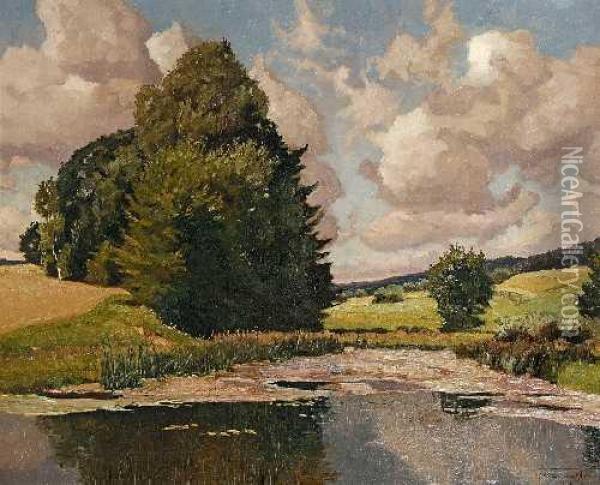 Landschaft Mitweiher Oil Painting - Franz Frankl