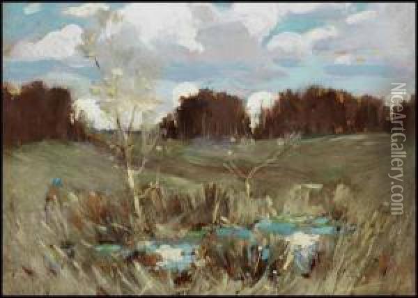 Summer Marsh Oil Painting - Arthur Dominique Rosaire