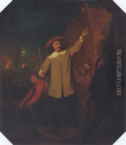 Jan Van Der Heyden, The Inventor Of The Firehose, 1673 Oil Painting - Reinier Craeyvanger