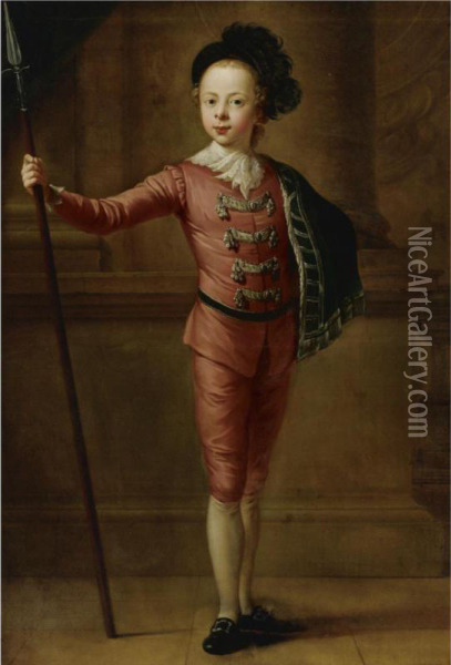 Portrait Of A Young Boy In Fancy Dress Oil Painting - Francis Hayman
