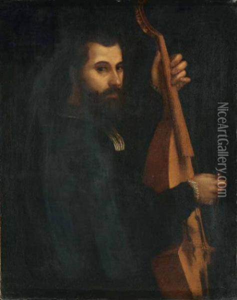 Ritratto Di Un Musico Che Suona La Viola Oil Painting - Giulio Campi