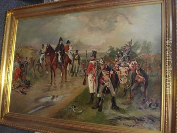 Wellington At Waterloo Oil Painting - Robert Alexander Hillingford