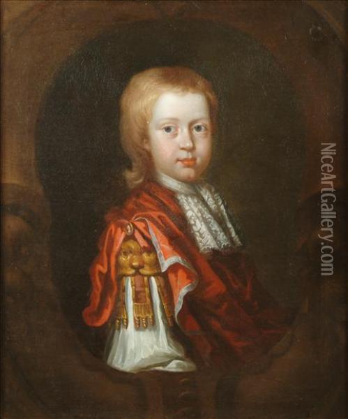 Portrait Of A Boy Headand Shoulders Oil Painting - Henri Gascard