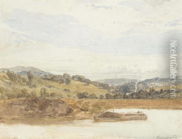The River Seine, Saint-cloud Oil Painting - Richard Parkes Bonington