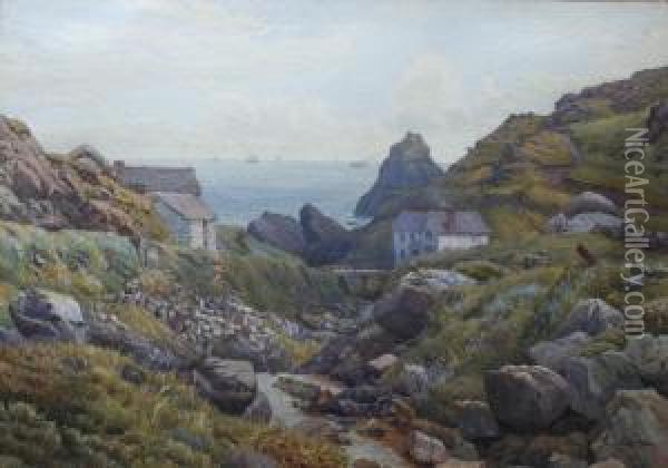 A Scene On The Cornish Coast Oil Painting - Alfred Robert Quinton