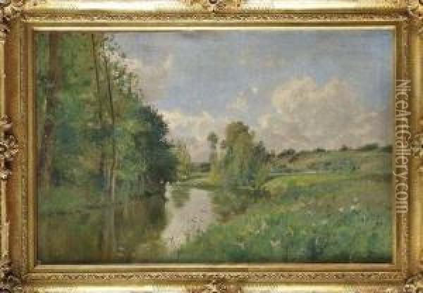 Paysage De Riviere Oil Painting - Edmond Yvon