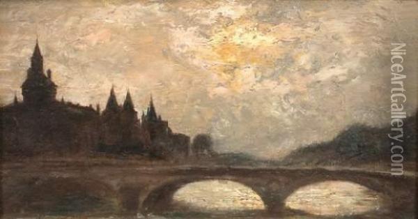 Le Pont Du Chatelet Et La Conciergerie Oil Painting - Frank Myers Boggs