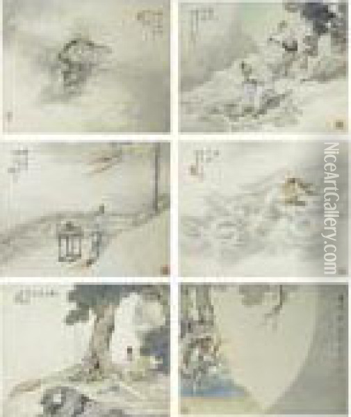 Characters In Folk Tales Oil Painting - Qian Hui'An