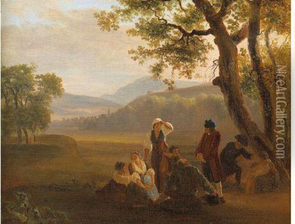 Voltaire En Conversation Avec Un Groupe De Paysans Oil Painting - Jean Huber