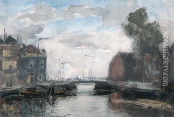 Vue De Canal, Dordrecht Oil Painting - Frank Myers Boggs