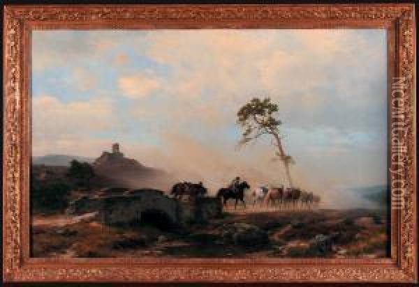 Pejzaz Z Ruinami, 1878 R. Oil Painting - Carl Friedrich Lessing