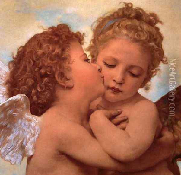 First Kiss Oil Painting - Emile Munier