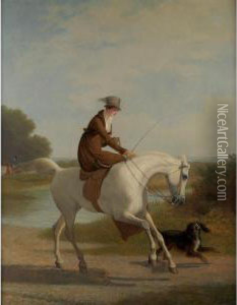 Miss Cazenove On Her Favorite Hunter Oil Painting - Jacques Laurent Agasse