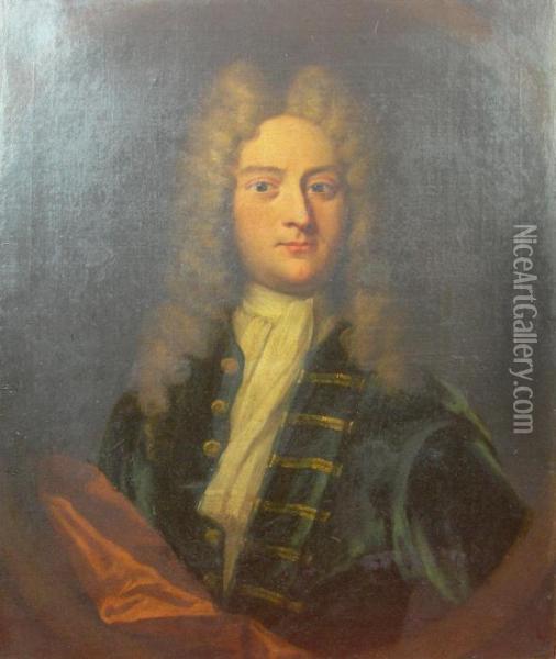 Half Length Portrait Of Sir Samuel Garth Oil Painting - Sir Godfrey Kneller
