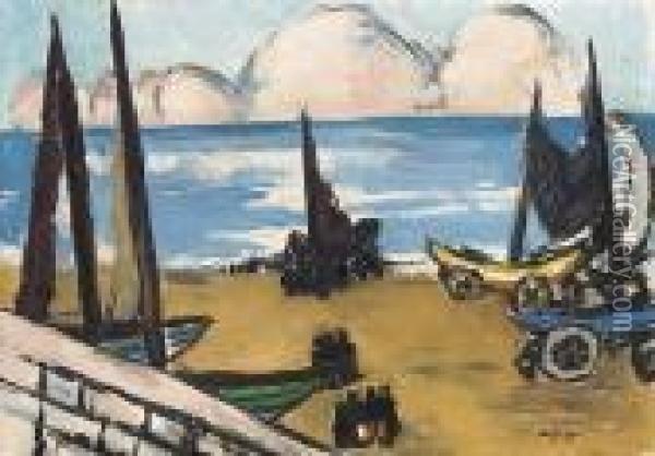Boote Am Strand Oil Painting - Max Beckmann