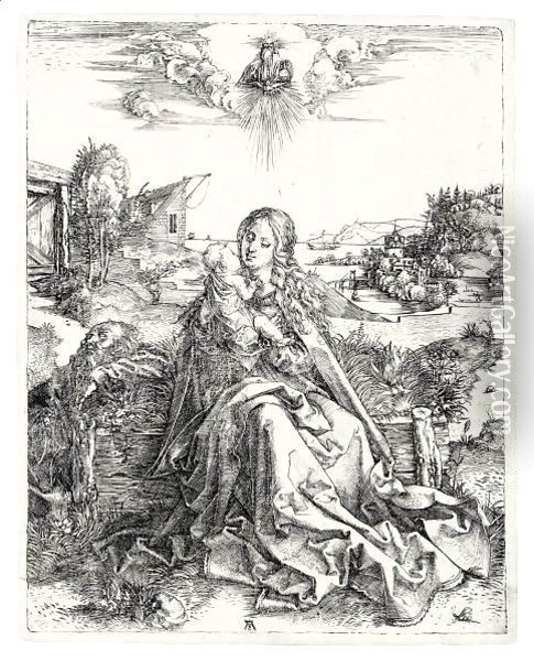 The Holy Family With The Butterfly Oil Painting - Albrecht Durer