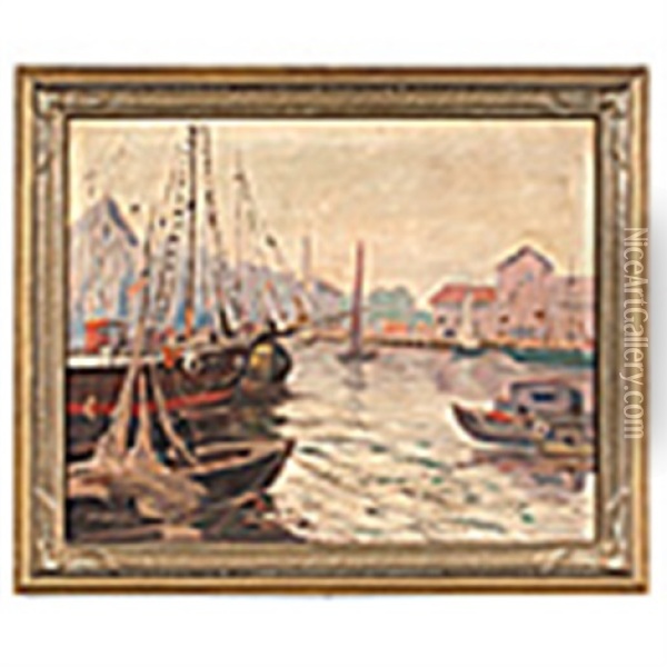 Rockport Harbor Oil Painting - George Herbert Baker
