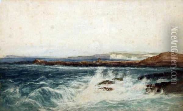 Portrush 1864 Oil Painting - Andrew Nicholl