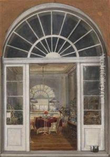 View Into The Conservatory Oil Painting - Maria Staubmann