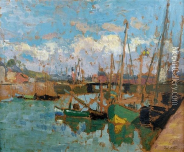 Bateaux Au Port Oil Painting - Robert Antoine Pinchon