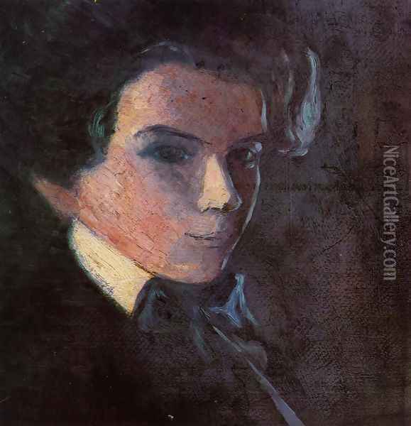 Self Portrait, Facing Right Oil Painting - Egon Schiele