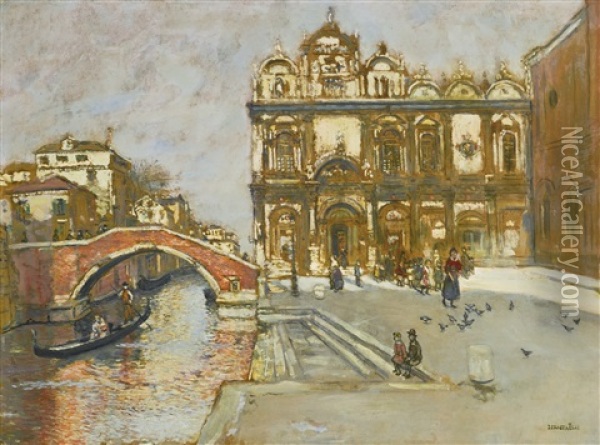 Campo San Giovanni E Paolo, Venise Oil Painting - Jean Francois Raffaelli