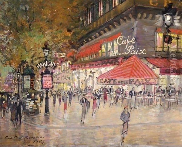 Place De L'opera 2 Oil Painting - Konstantin Alexeievitch Korovin