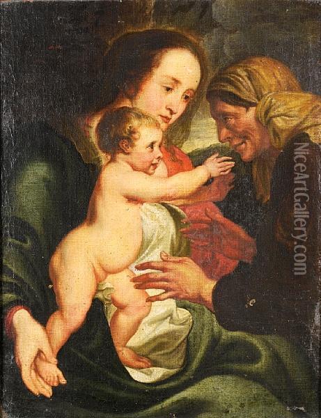 The Madonna And Child With Saint Anne Oil Painting - Sir Anthony Van Dyck