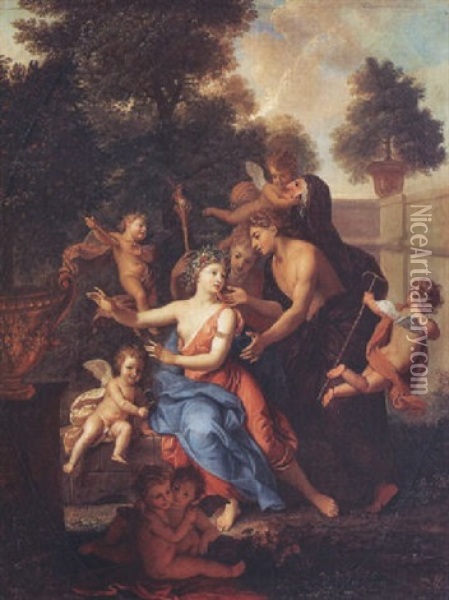 Vertumne Et Pomone Oil Painting - Louis de Boulogne the Younger