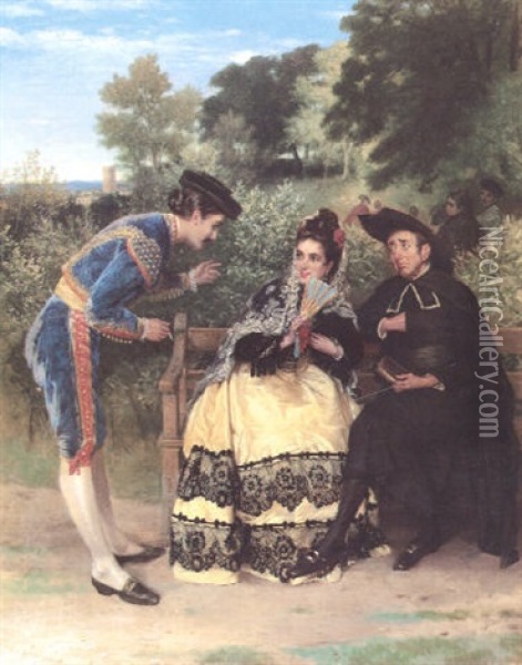 Flirtation Oil Painting - William Oliver the Younger