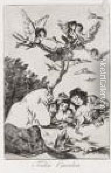 4 Acqueforti - Acquetinte Tavole Numero 19, 57, 58 E 62 Dalla Serie Los Caprichos Oil Painting - Francisco De Goya y Lucientes