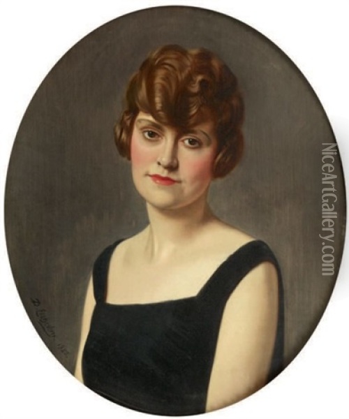 Portrait De Femme Oil Painting - Hubert-Denis Etcheverry