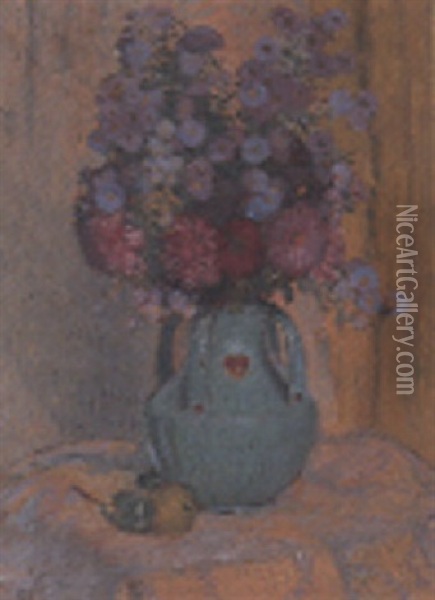 Herbstblumen Oil Painting - Burkhard Mangold