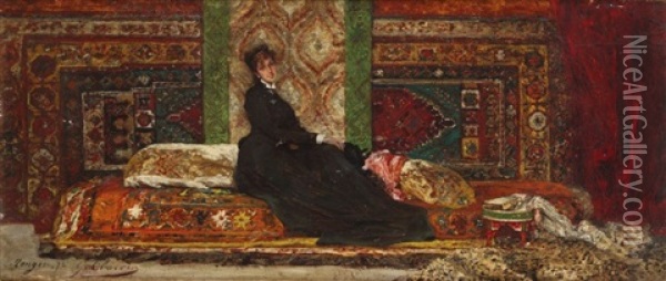 Sarah Bernhardt, Tanger Oil Painting - Georges Jules Victor Clairin