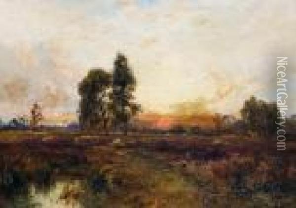 Sunset Oil Painting - Alfred de Breanski