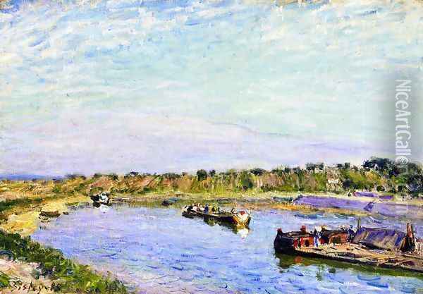 The Port of Saint Mammes, Morning Oil Painting - Alfred Sisley
