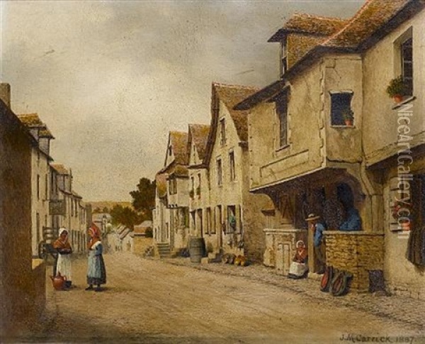 Villages In Brittany (pair) Oil Painting - John Mulcaster Carrick