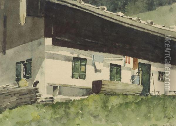 Bauernhaus Oil Painting - Ludwig Hohlwein