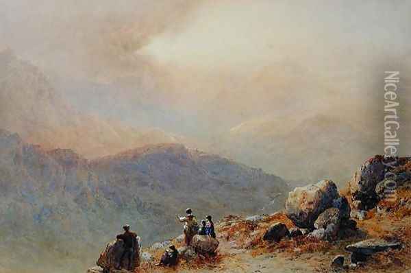 Snowdon by Sunset, 1869 Oil Painting - Aaron Edwin Penley