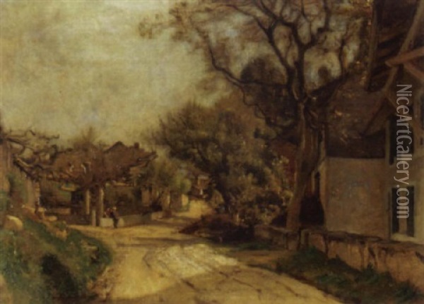 Die Dorfstrasse Oil Painting - Barthelemy Menn