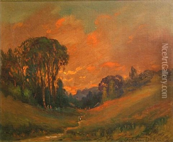 Marin Landscape At Sunset Oil Painting - Tilden Daken