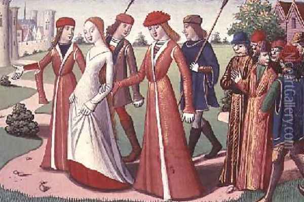 Joan of Arc 1412-31 being led to Charles VII 1403-61 from the Vigils of Charles VII Oil Painting - de Paris (known as Auvergne) Martial