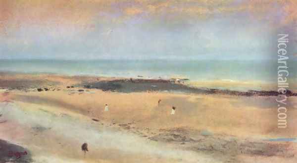 Beach at Ebbe Oil Painting - Edgar Degas