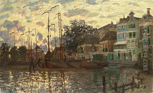 Le Dam A Zaandam, Le Soir Oil Painting - Claude Monet
