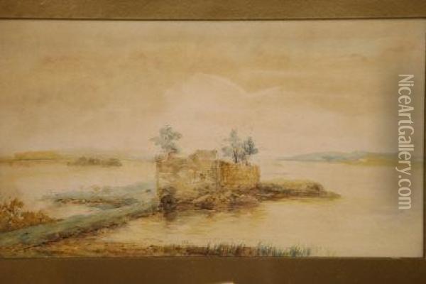 Macarlie Castle, Castlelough, Killarney Oil Painting - Alexander Williams