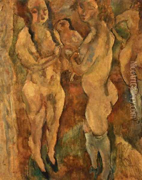 Nude Women Oil Painting - Jules Pascin