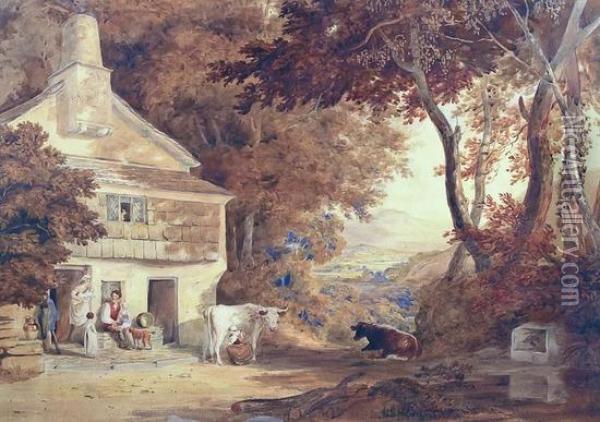 Somersetshire Landscape Oil Painting - Samuel George