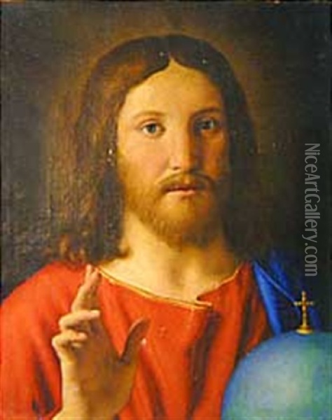 Salvator Mundi, Christ Oil Painting - Giovanni Battista Salvi (Il Sassoferrato)